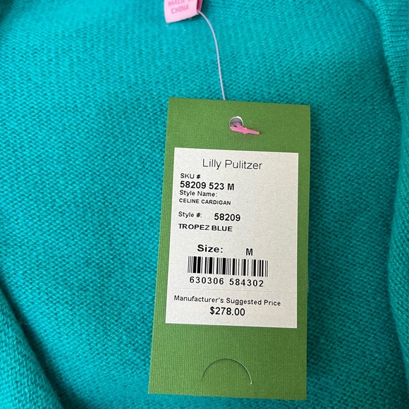Lily Pulitzer Celine Cardigan In Tropez Blue, Size Medium - Picture 4 of 8